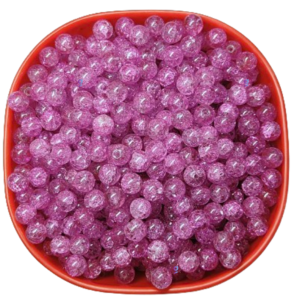 Crackle glass beads for bracelet, Rakhi, Jewellery making 8mm Pink, 100 pieces
