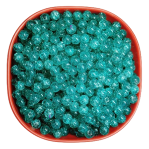 Crackle glass beads for bracelet, Rakhi, Jewellery making 8mm Turquoise, 100 pieces