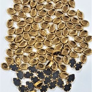 Kundan stone For Jewellery making, Bangles Embroidery Craft & Cloth Works, 4x6mm Drop Golden, 500 pieces
