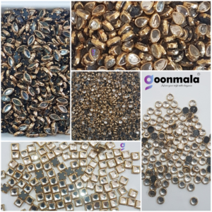 Kundan stone For Jewellery making, Bangles Embroidery Craft & Cloth Works, 5 small shape, 5x100 pieces