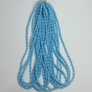 Glass beads oval shape for bracelet, Rakhi, Jewellery making, Sky Blue colour 100 pieces